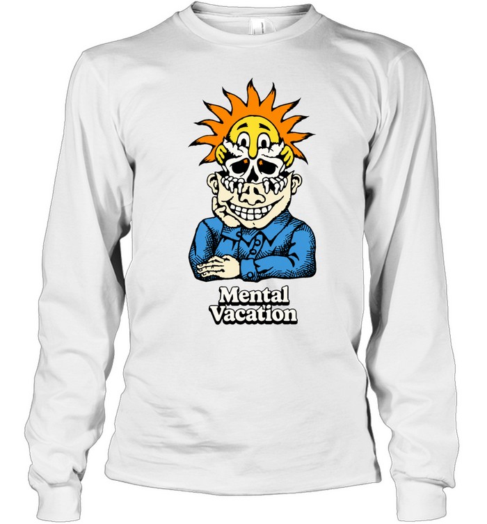 Mental Vacation Trippy Psycho Sun Skull Long Sleeve Tee