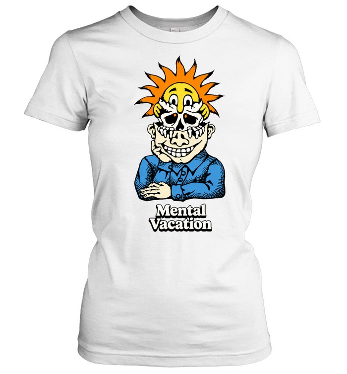 Mental Vacation Trippy Psycho Sun Skull Women T-Shirt