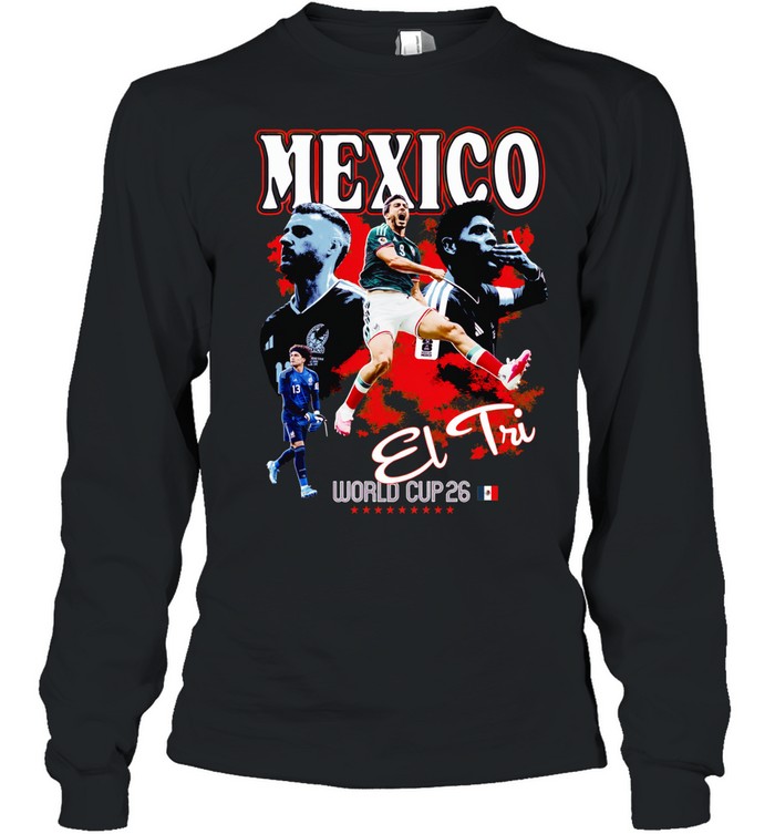Mexico El Tri FIFA World Cup 2026 soccer portrait vintage Long Sleeve Tee