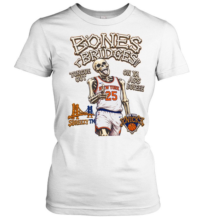 Mikal Bridges New York Knicks Bones Bridges Tongue Out On Ya Ass Boyeee Women T-Shirt