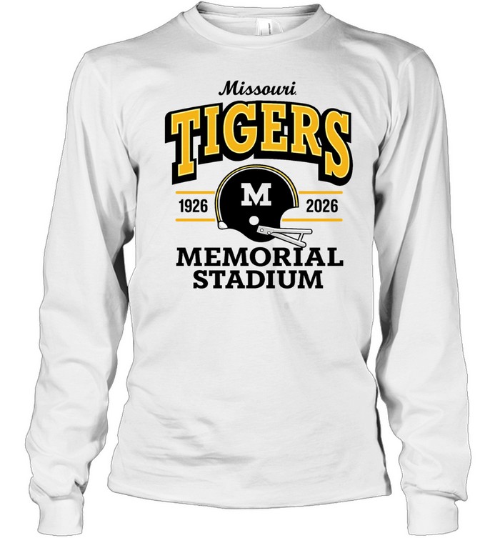 Missouri Tigers Memorial Stadium 1926 2026 M Helmet Football Long Sleeve Tee