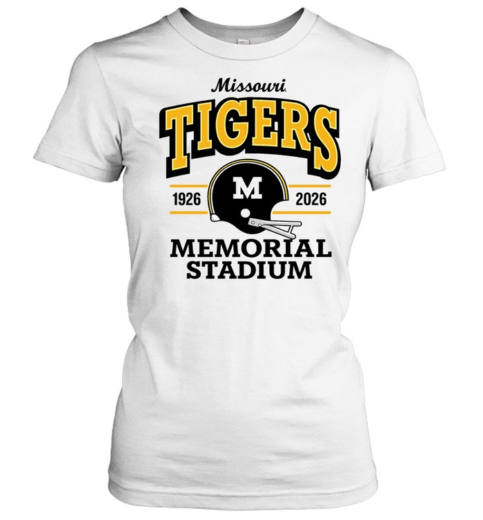 Missouri Tigers Memorial Stadium 1926 2026 M Helmet Football Women T-Shirt