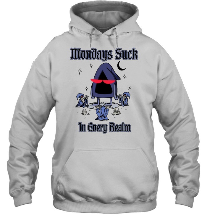 Mondays Suck In Every Realm Cult Wizard Funny Meme Hoodie