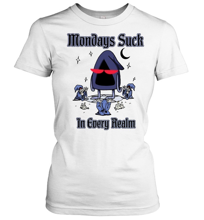 Mondays Suck In Every Realm Cult Wizard Funny Meme Women T-Shirt