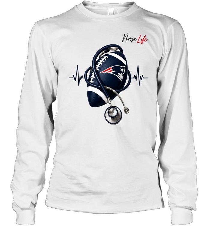 New England Patriots x Orange cat tired eyes strong heart Long Sleeve Tee