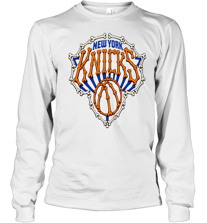 New York Knicks Bone Logo Skeleton Basketball Long Sleeve Tee