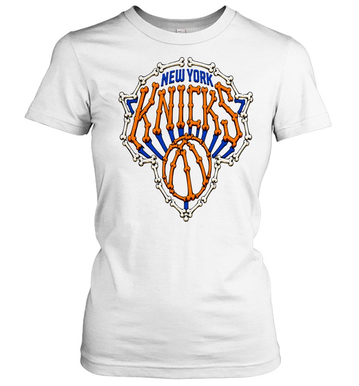 New York Knicks Bone Logo Skeleton Basketball Women T-Shirt