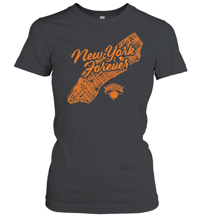 New York Knicks New York Forever Manhattan Map logo Women T-Shirt