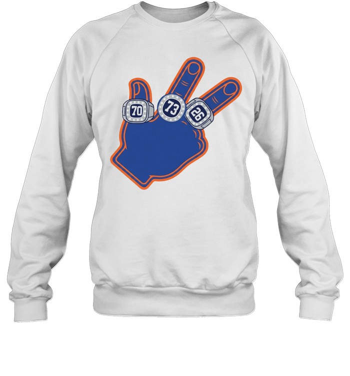 New York Knicks three point foam finger 1970 1973 2026 rings Sweatshirt