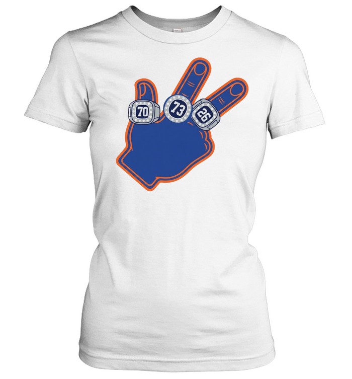 New York Knicks three point foam finger 1970 1973 2026 rings Women T-Shirt