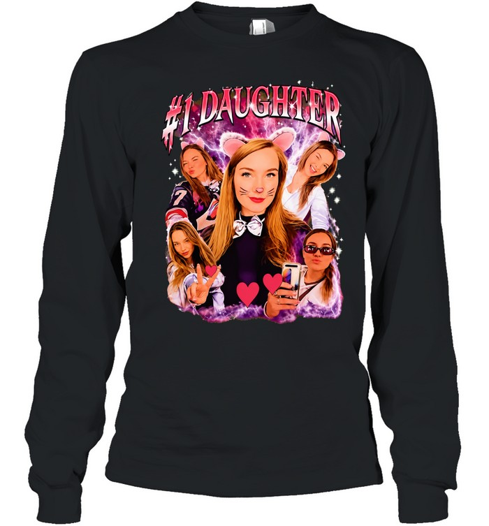 No 1 Daughter custom photo gift Long Sleeve Tee