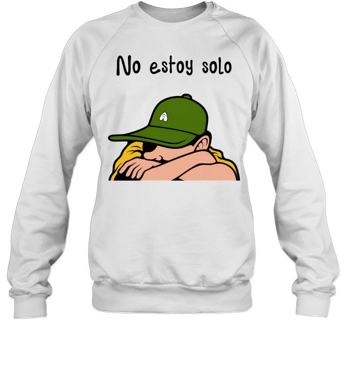 No Estoy Solo Sad Anime Boy Hugging Green Cap Sweatshirt