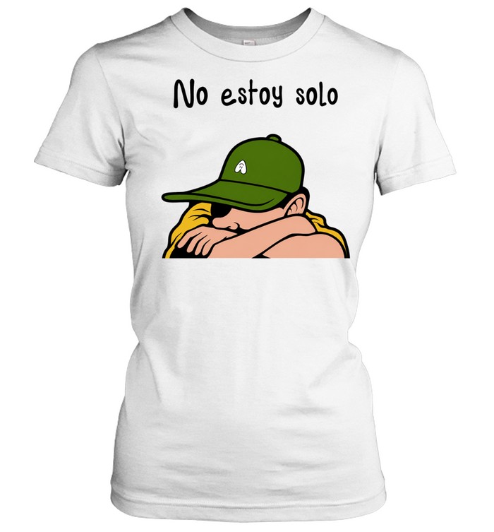 No Estoy Solo Sad Anime Boy Hugging Green Cap Women T-Shirt