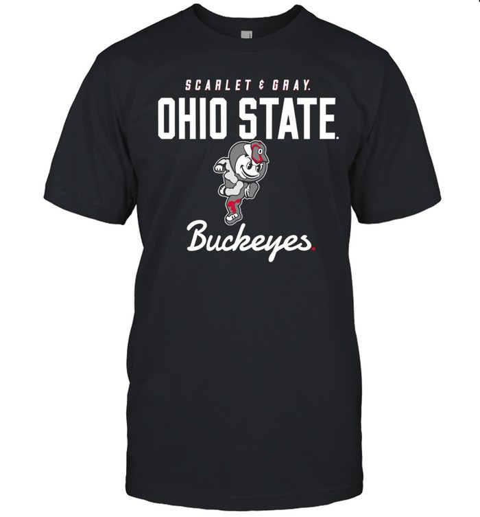 Ohio State Buckeyes Scarlet and Gray Mascot Unisex T-Shirt