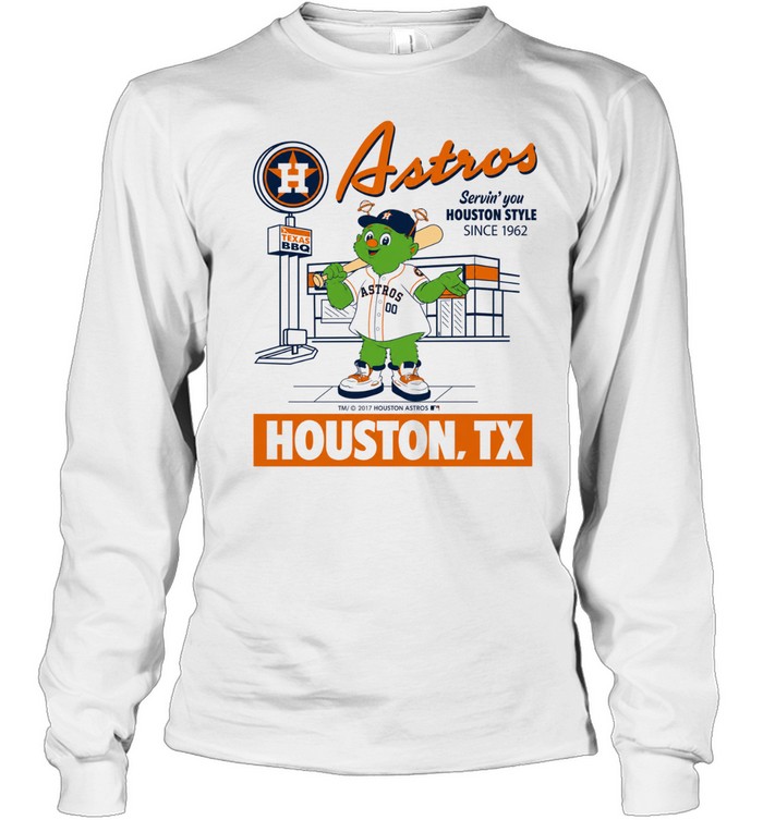 Orbit Houston Astros Servin you Houston Style since 1962 Houston TX Long Sleeve Tee