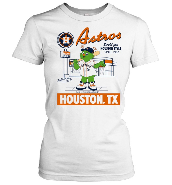Orbit Houston Astros Servin you Houston Style since 1962 Houston TX Women T-Shirt
