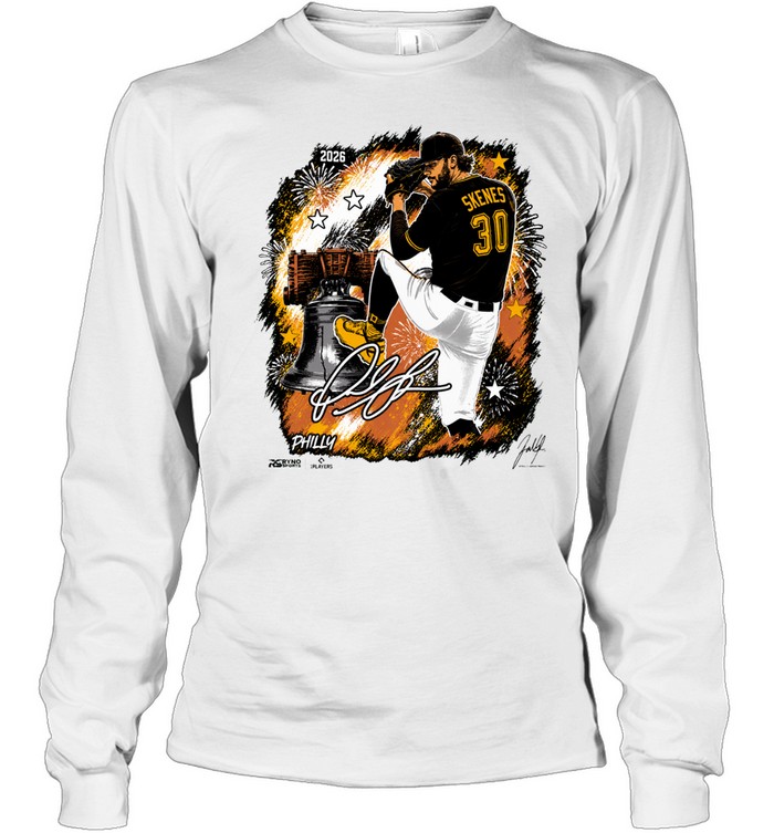 Paul Skenes Pittsburgh Pirates Pitcher Liberty Bell Philadelphia Theme Baseball All Star 2026 Signature Long Sleeve Tee