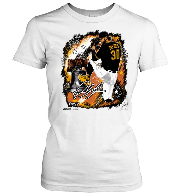Paul Skenes Pittsburgh Pirates Pitcher Liberty Bell Philadelphia Theme Baseball All Star 2026 Signature Women T-Shirt