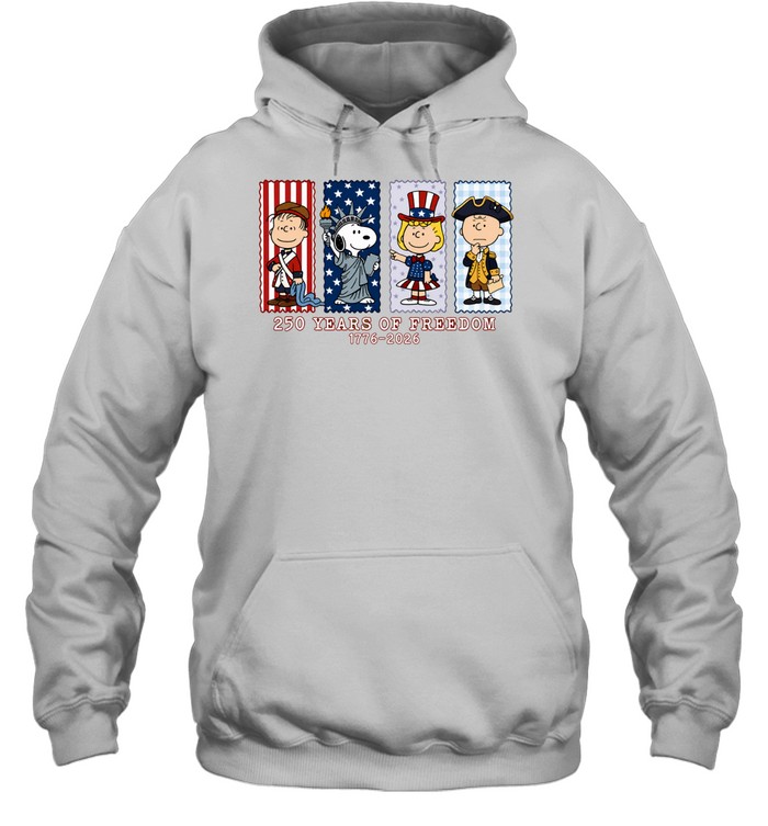 Peanuts 250 years of freedom America 1776 2026 Hoodie