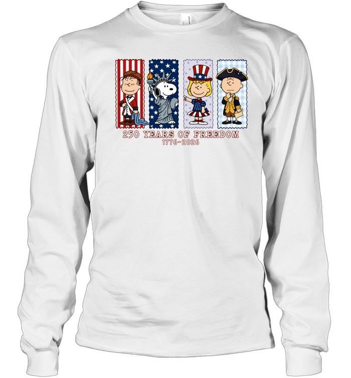 Peanuts 250 years of freedom America 1776 2026 Long Sleeve Tee