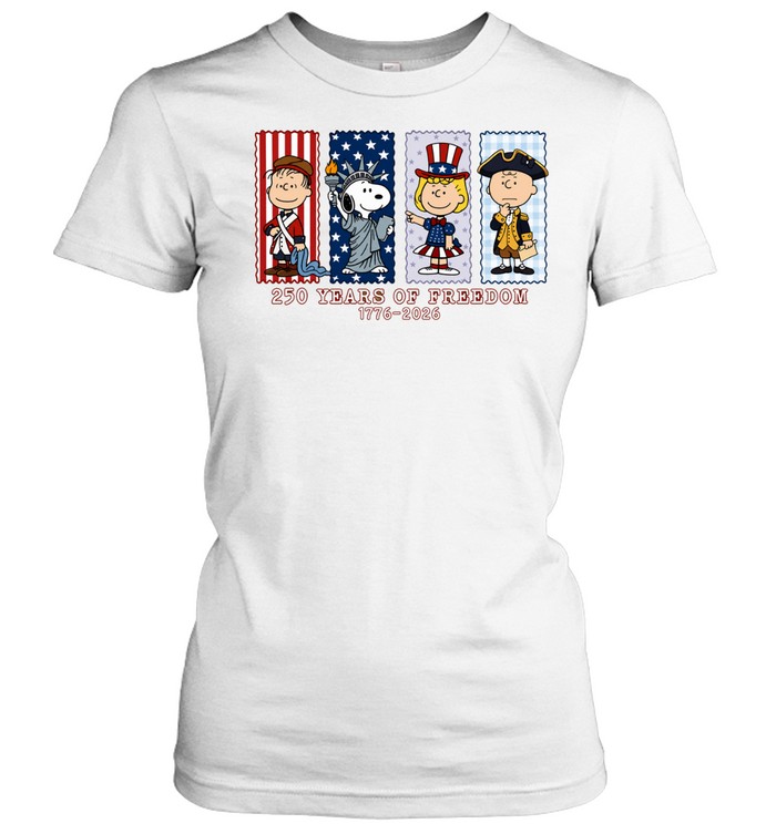 Peanuts 250 years of freedom America 1776 2026 Women T-Shirt