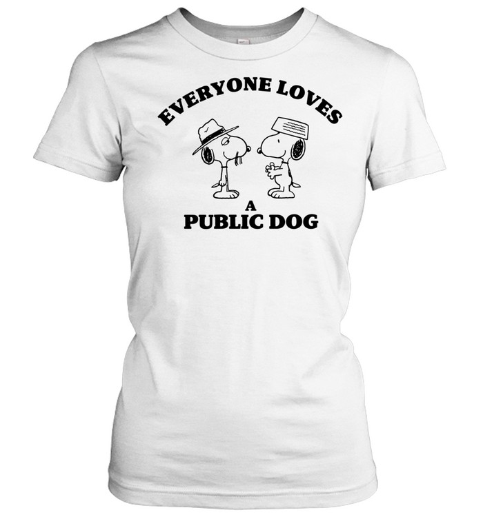 Peanuts Snoopy everyone loves a public dog Women T-Shirt