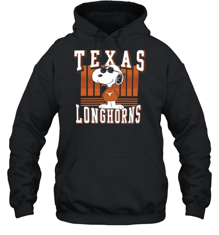 Peanuts Snoopy Wearing Sunglasses Texas Longhorns Hoodie