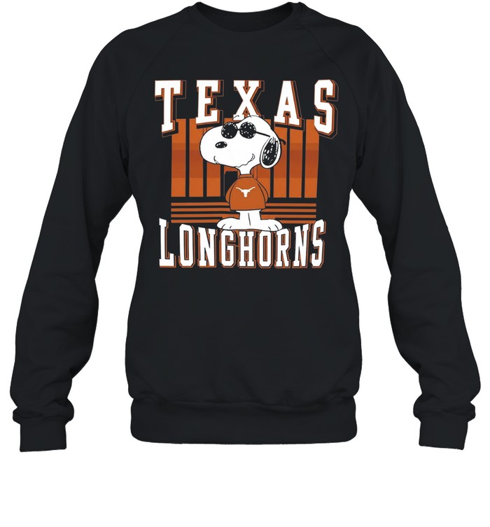 Peanuts Snoopy Wearing Sunglasses Texas Longhorns Sweatshirt