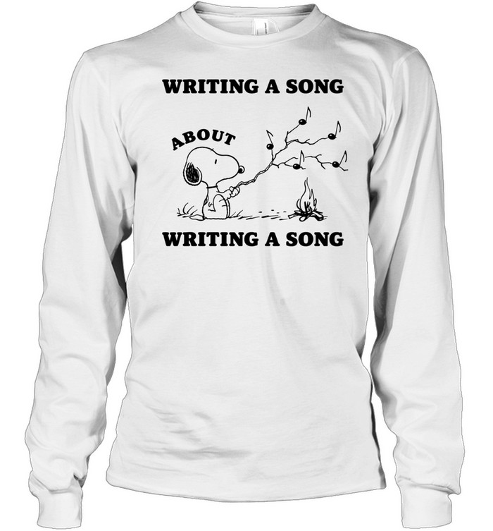 Peanuts Snoopy writing a song about writing a song Long Sleeve Tee