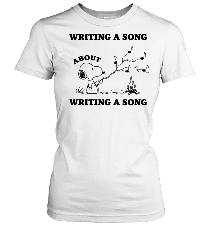 Peanuts Snoopy writing a song about writing a song Women T-Shirt