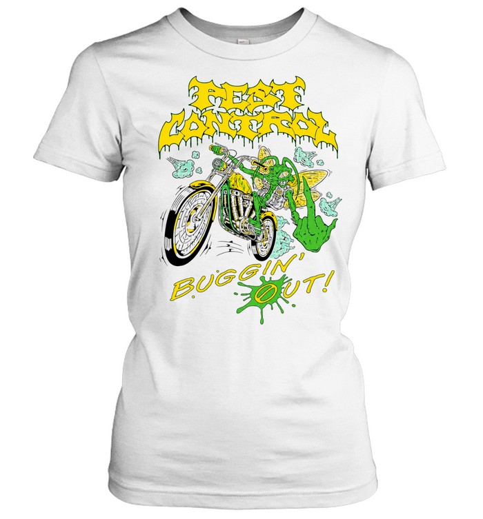 Pest Control Buggin’ Out insect motorcycle Women T-Shirt