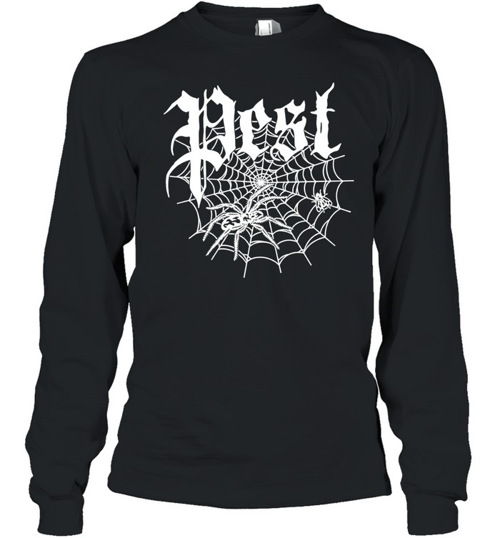 Pest Spider Web black metal gothic Long Sleeve Tee