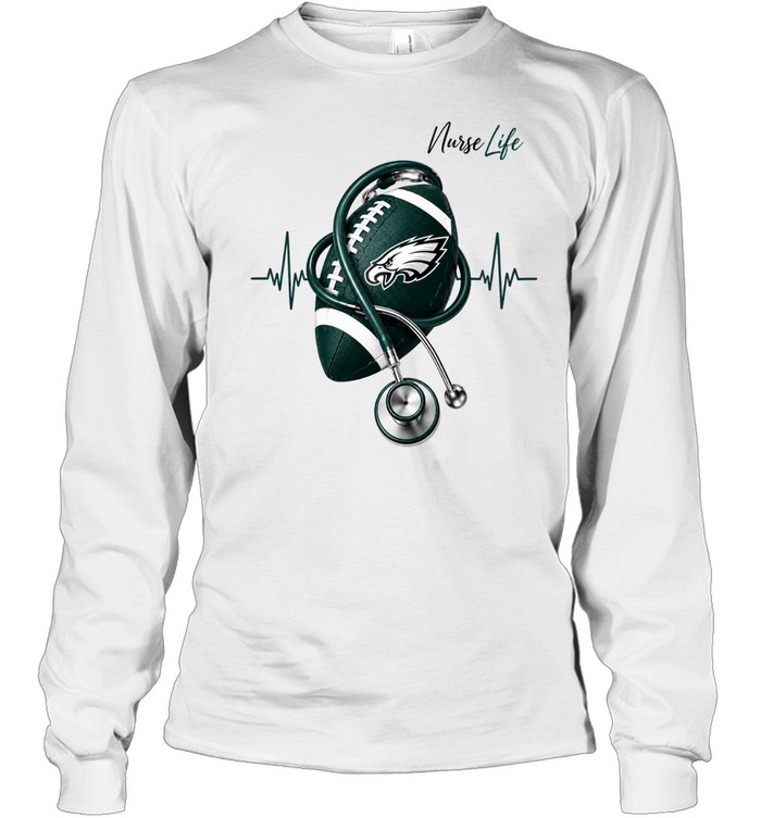 Philadelphia Eagles x Orange cat tired eyes strong heart Long Sleeve Tee