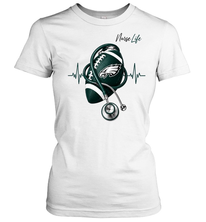 Philadelphia Eagles x Orange cat tired eyes strong heart Women T-Shirt