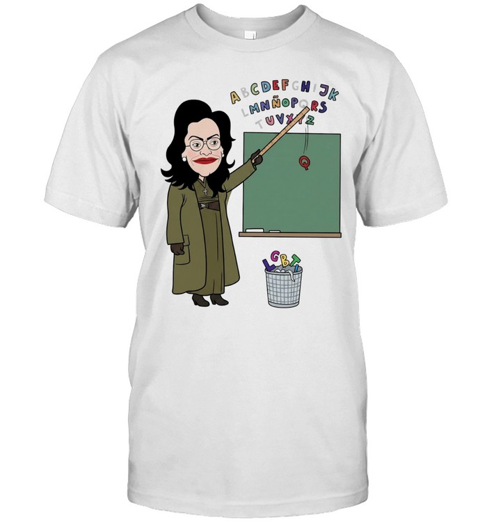 Political Cartoon Teacher Removing Q from LGBT Alphabet Unisex T-Shirt