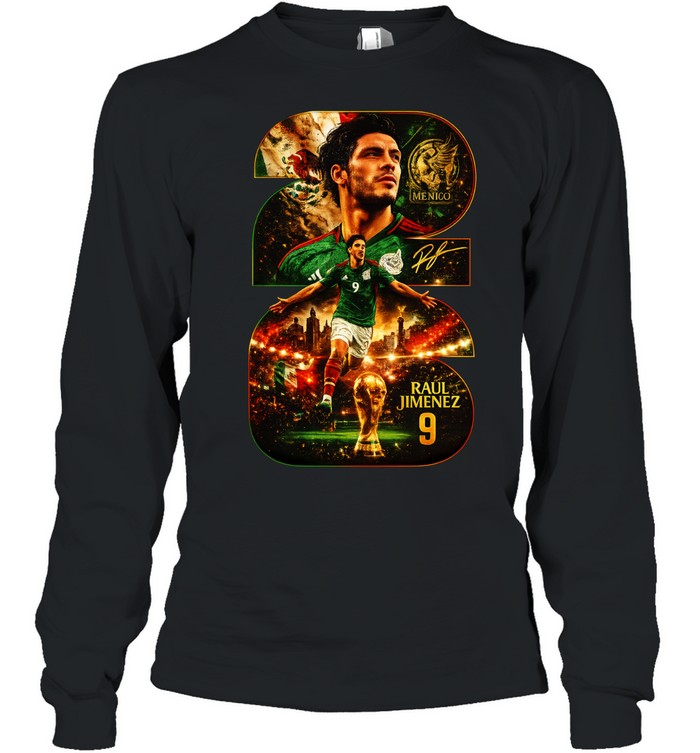 Raul Jimenez Mexico National Team World Cup number 9 Long Sleeve Tee