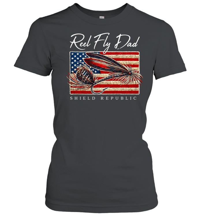 Reel Fly Dad Shield Republic outdoors Women T-Shirt