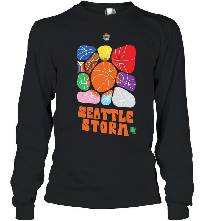 Seattle Storm Pride Month Logo Basketballs Team Long Sleeve Tee