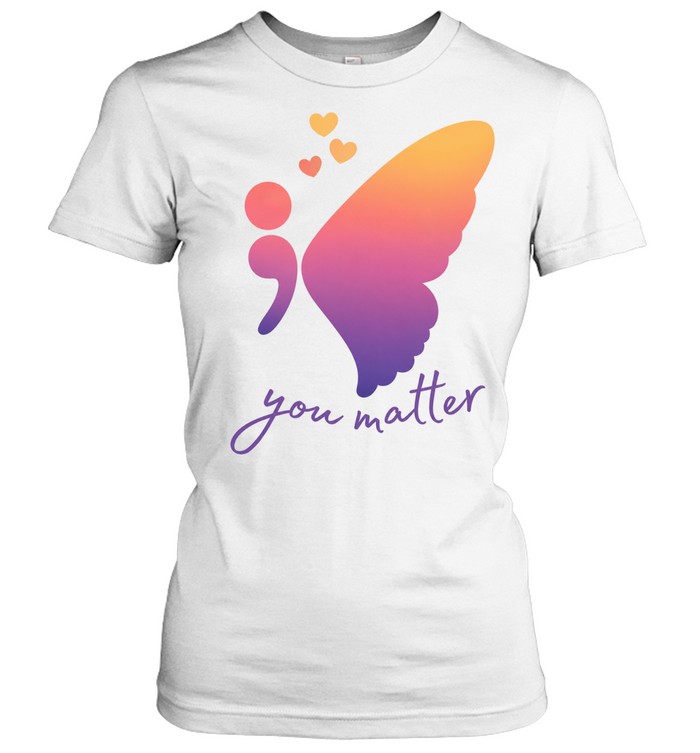 Semicolon butterfly you matter Women T-Shirt