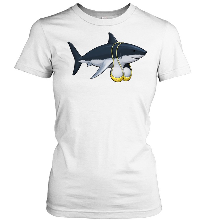 Shark Wearing Bikini ocean humor summer meme Women T-Shirt