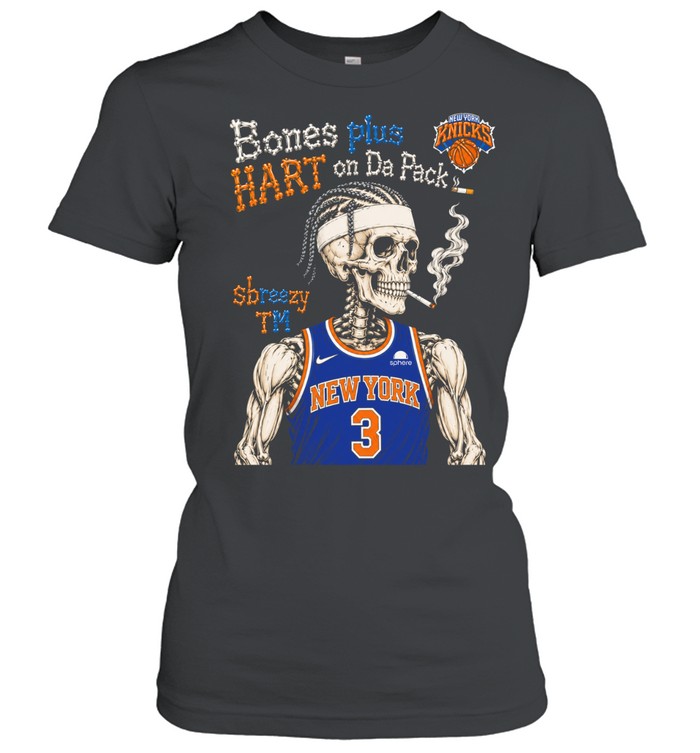 Skeleton Josh Hart New York Knicks Bones plus HART on Da Pack Women T-Shirt