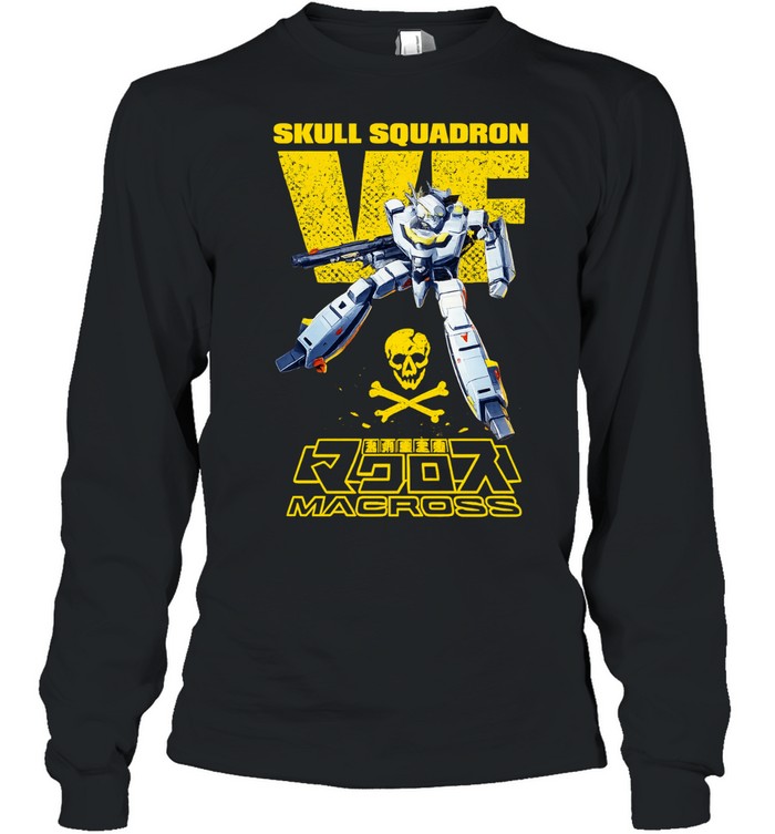 Skull Squadron VF Macross VF-1 Valkyrie Long Sleeve Tee