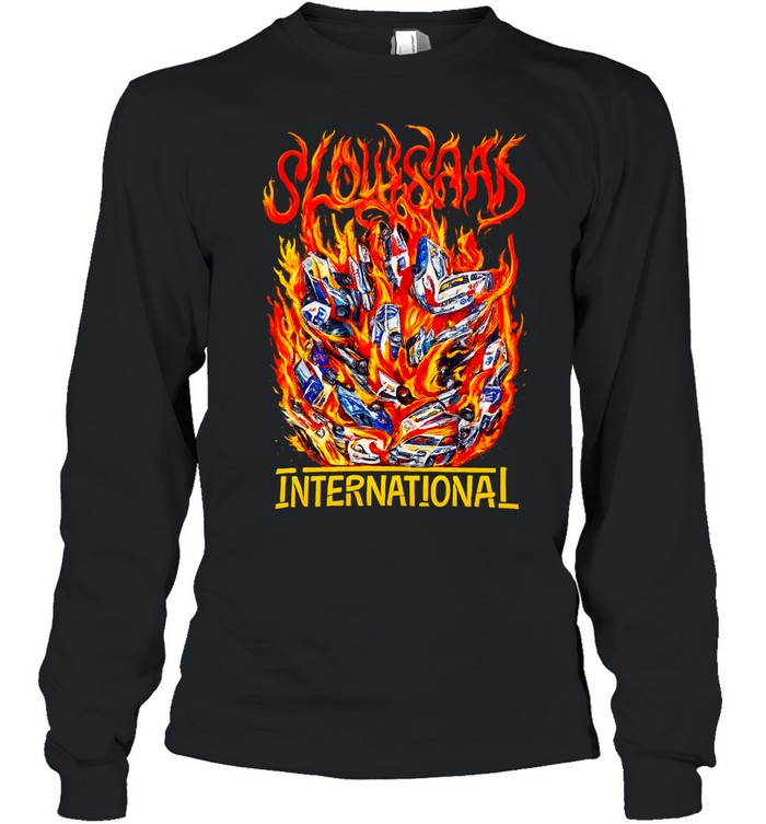 Slow Squad International Burning Police Cars Long Sleeve Tee
