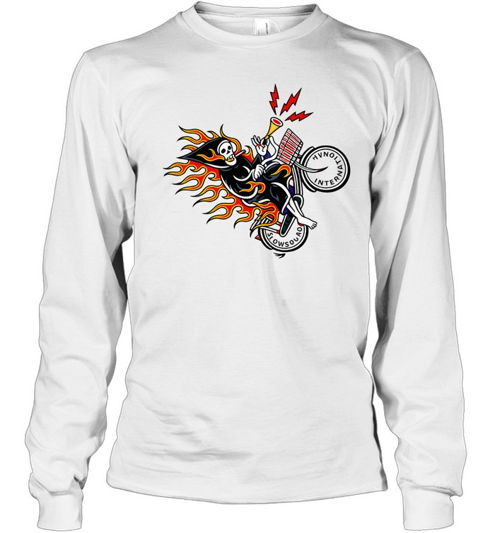 Slowsquad International Grim Reaper on Motorcycle Long Sleeve Tee