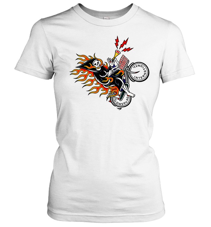 Slowsquad International Grim Reaper on Motorcycle Women T-Shirt