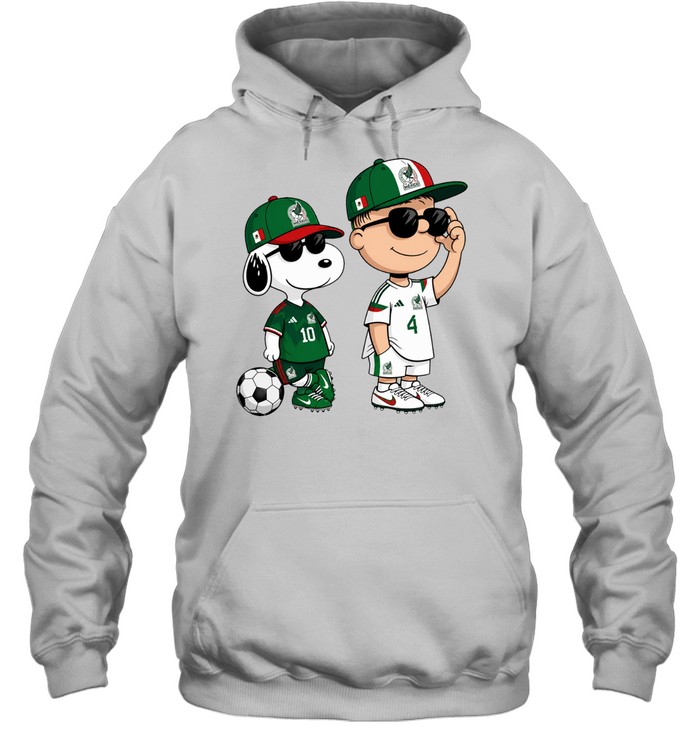 Snoopy and Charlie Brown Mexico Soccer Players Hoodie