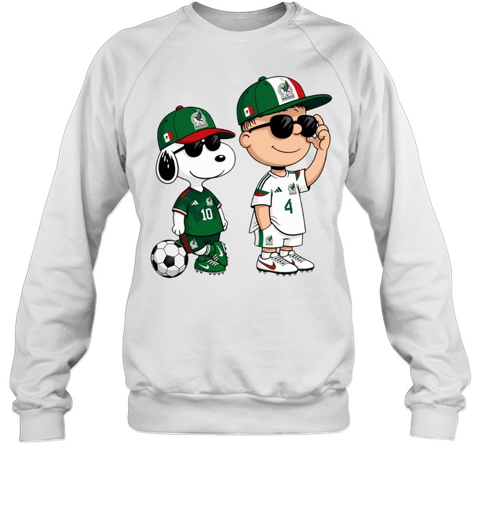 Snoopy and Charlie Brown Mexico Soccer Players Sweatshirt