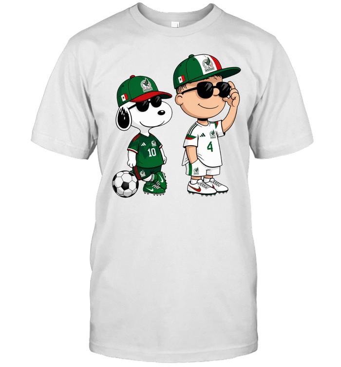 Snoopy and Charlie Brown Mexico Soccer Players Unisex T-Shirt
