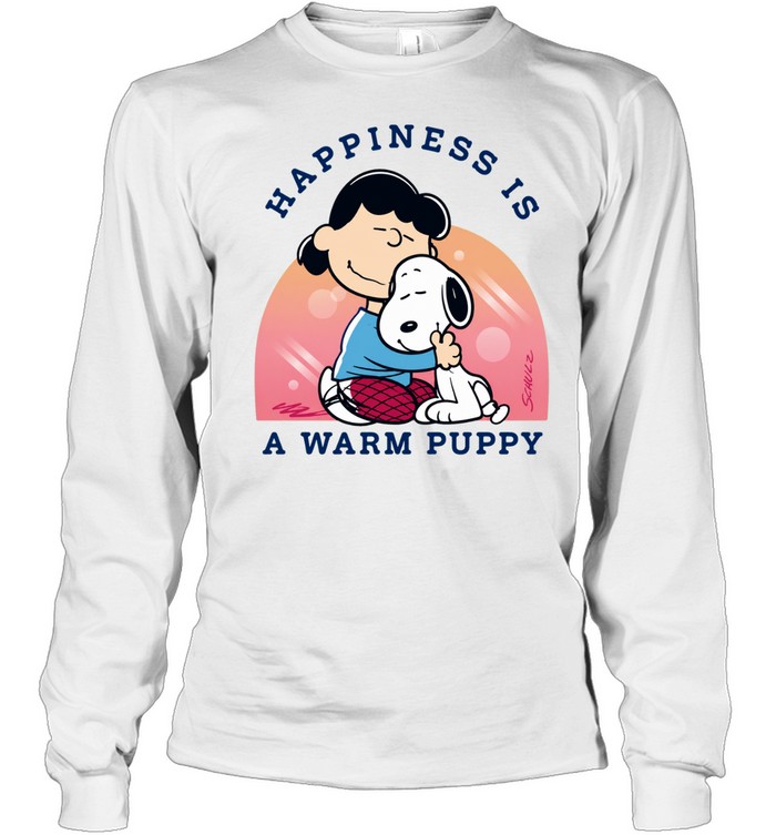 Snoopy and Lucy Van Pelt Happiness Is A Warm Puppy Long Sleeve Tee