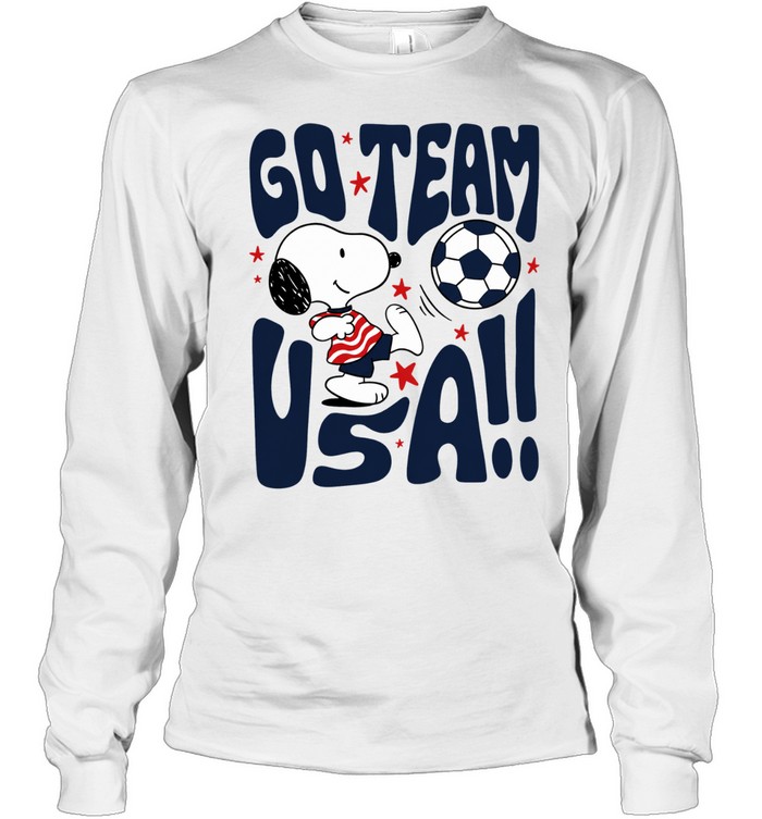 Snoopy Go Team USA Soccer Peanuts sports Long Sleeve Tee